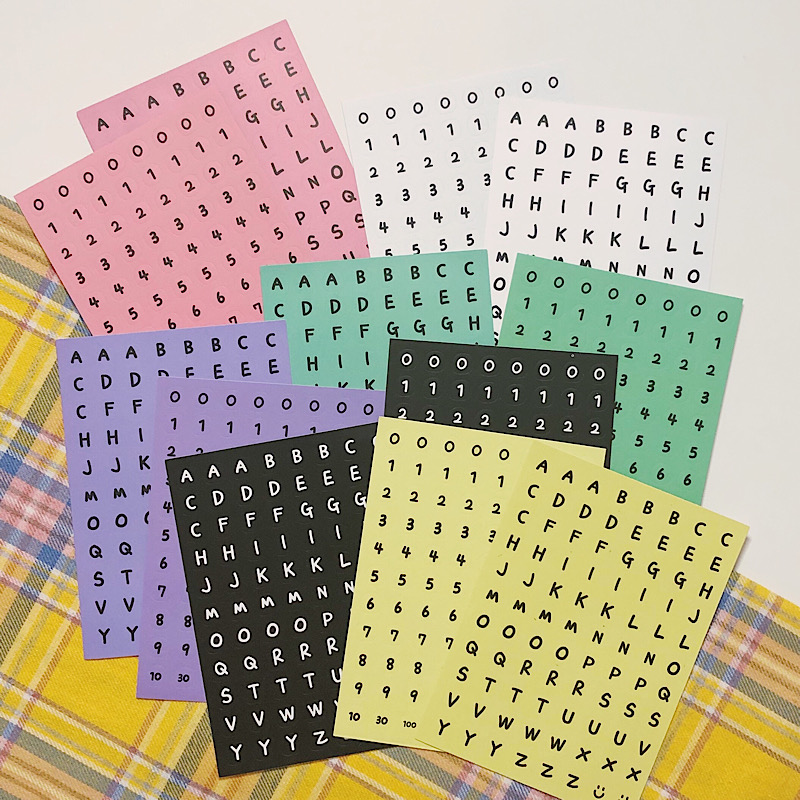 Tấm Dán Sticker Chữ Cái Tiếng Anh Trang trí planner