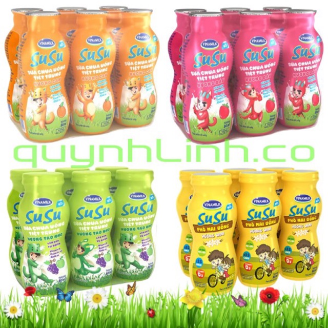 THÙNG 48 CHAI SỮA CHUA UỐNG SUSU CAM/ DÂU/ TÁO/ NHO 80ML