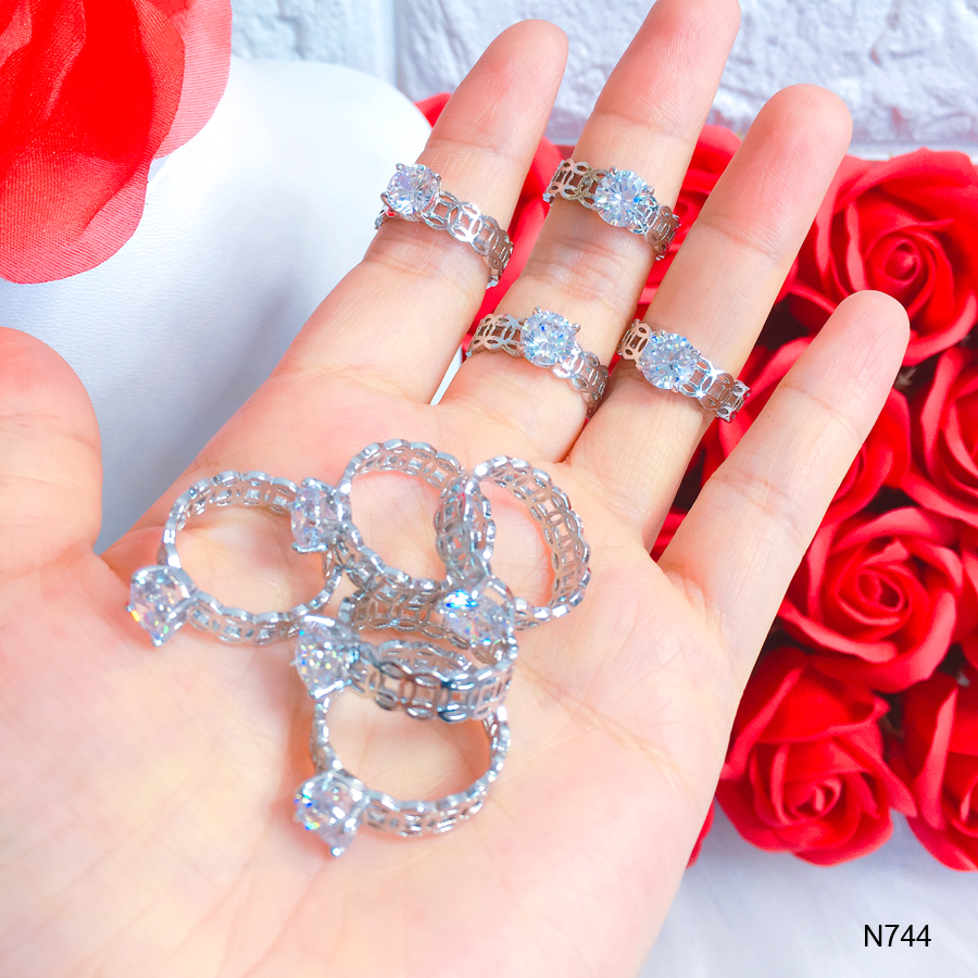 Nhẫn bạc kim tiền tài lộc đính đá thời trang  Orin N744