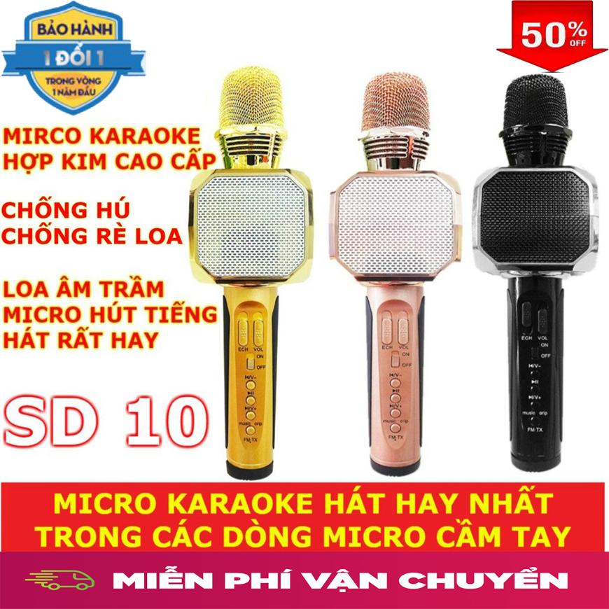 Mic sd-10, míc hát karaoke bluetooth sd-10,sản phẩm loại 1.bảo hành 1 đổi 1