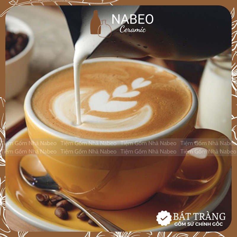 Cốc cappuccino vân đá 220ml - cốc ly cafe - trà - có đĩa kê - nhiều màu gốm sứ bát tràng cao cấp