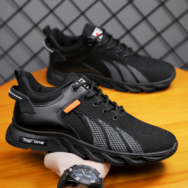 Giày thể thao nam mendo - giày sneaker màu đen - đen trắng, trẻ trung năng động - g5035