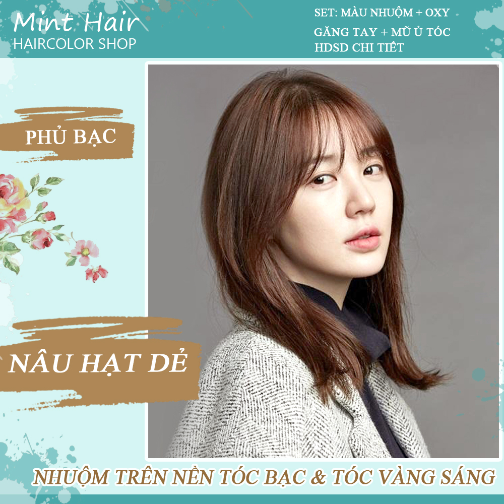 Kem nhuộm tóc tại nhà nâu hạt dẻ phủ bạc 90%