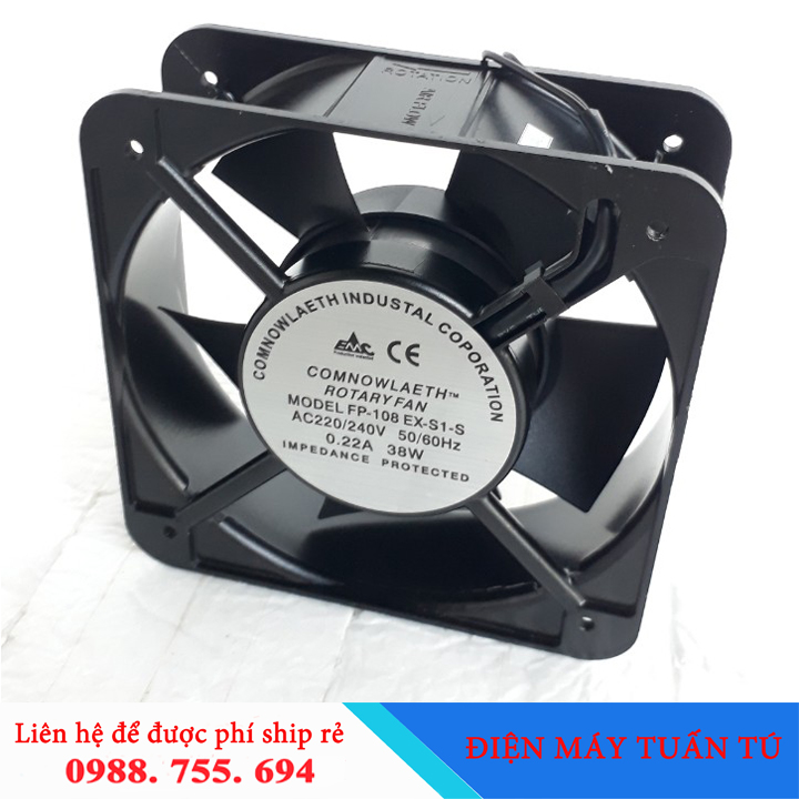 Quạt hút mùi - Quạt thông gió - QUẠT TẢN NHIỆT 15X15x3.5 CM 220V