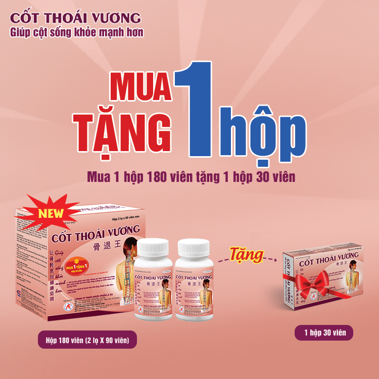 (hộp 180v) cốt thoái vương hỗ trợ thoát vị đĩa đệm