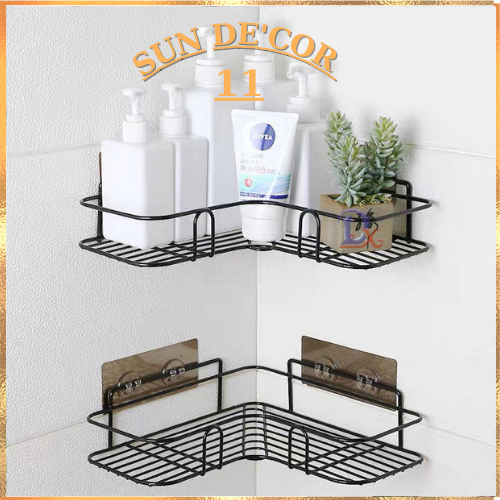 Kệ góc nhà tắm, nhà bếp Sun Decor 11 dán tường có kèm miếng dán siêu chắc