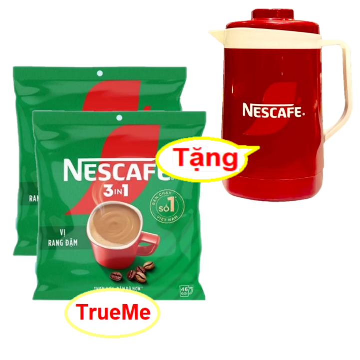   Tặng ca đá 900ml  Combo x2 túi Nescafe Túi Xanh  46gói x 16g túi  - Ca phe rang xay hoa tan - cafe sữa đá - coffee - ca phe hoa tan - café pha san - ca phe chinh hang - true me - nescafe xanh la - nesxanh46 trueme TrueMart truemenews LazadaTrueMe 