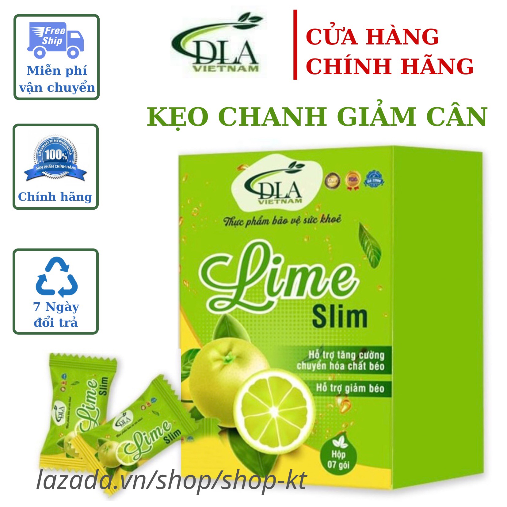 KẸO CHANH GIẢM CÂN LIME HỘP 7 VIÊN - GIẢM CÂN SAU 1 LIỆU TRÌNH SỬ DỤNG