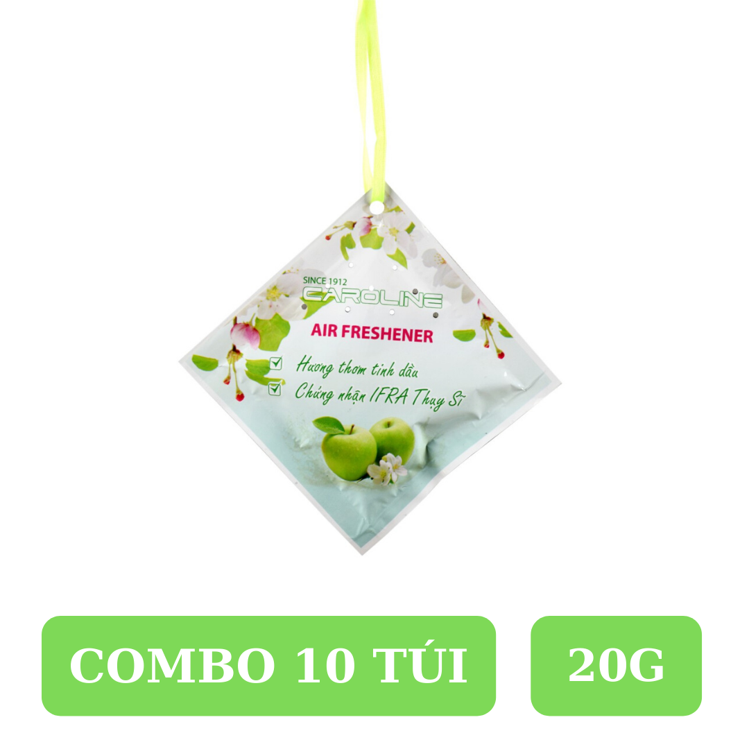 Combo 10 túi thơm tinh dầu Caroline 20g hương táo xanh