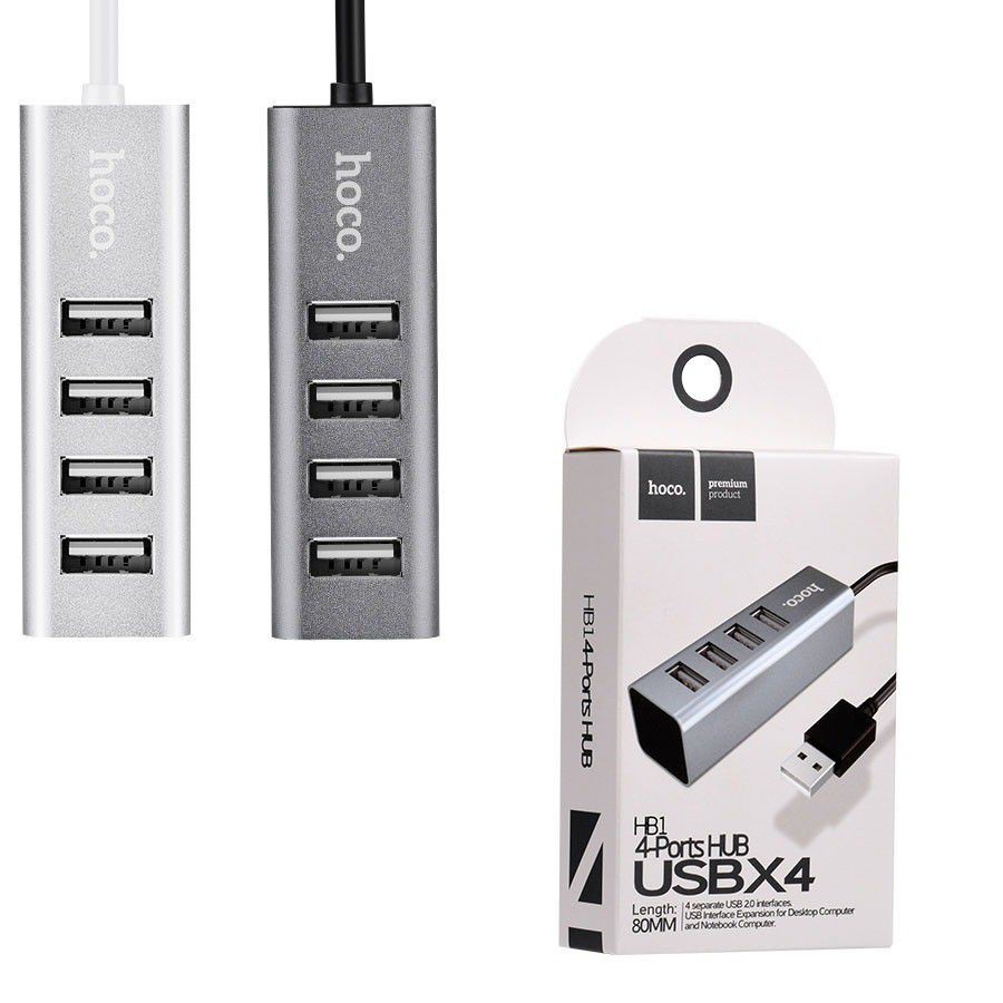 Bộ chia cổng usb hoco HB1 hub 4 cổng usb chia sẽ thêm cho chuột bàn phím và kết nối dữ liệu - Giá rẻ