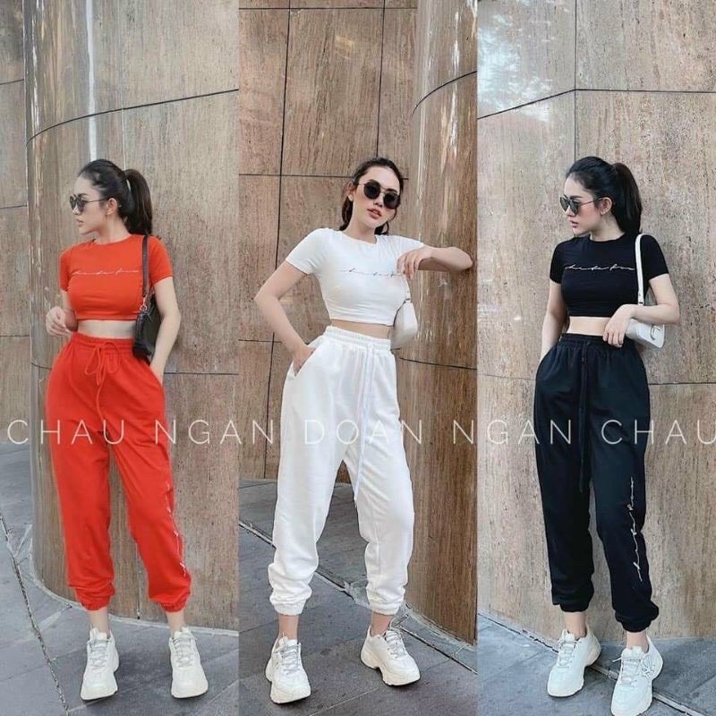Sét bộ thể thao áo riptop kèm quần thun borip thời trang cực hot hit 2021.