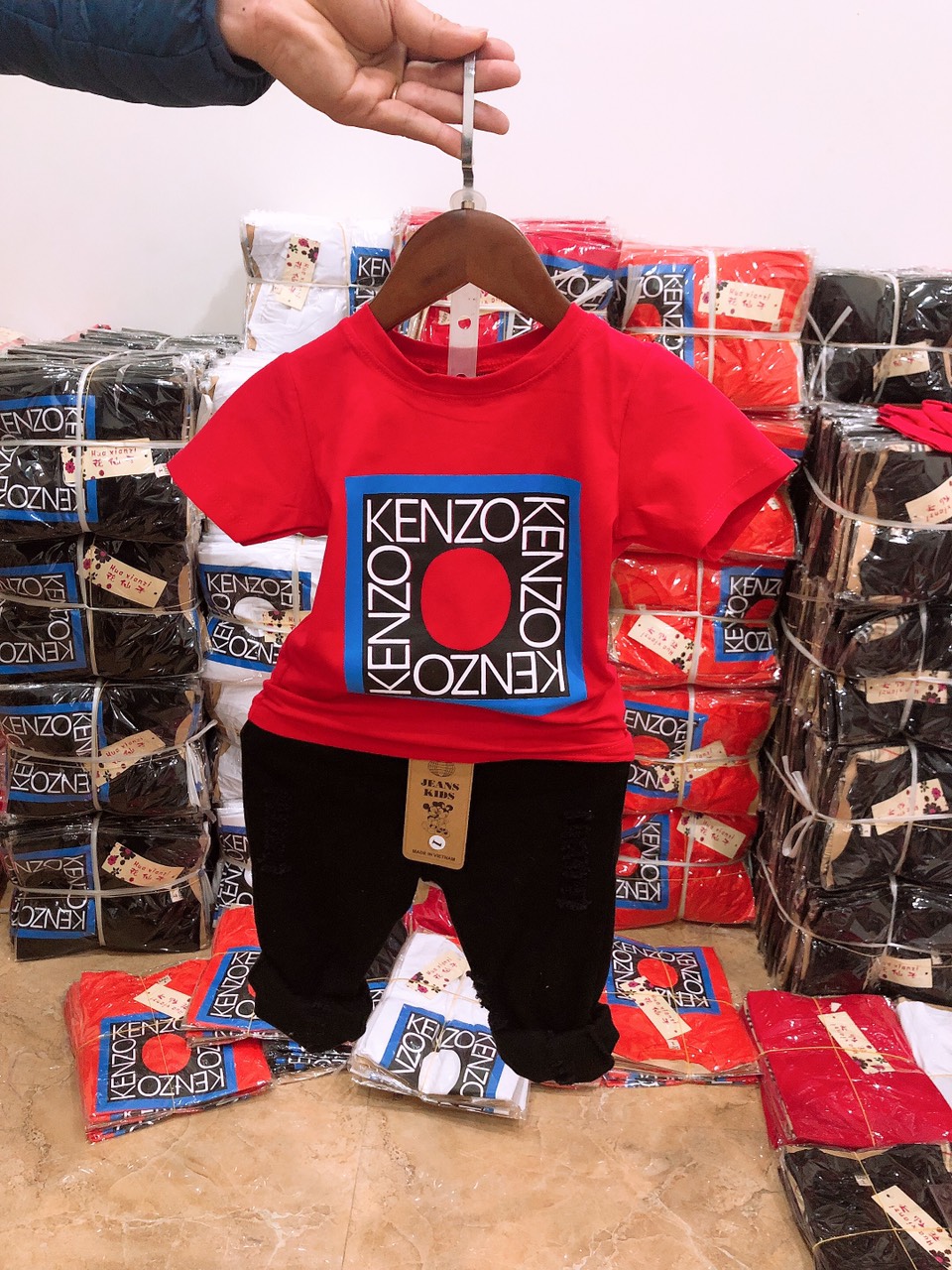 [Ảnh thật] Áo kenzo chất liệu cotton cực mát thấm hút mồ hôi cho bé trai bé gái