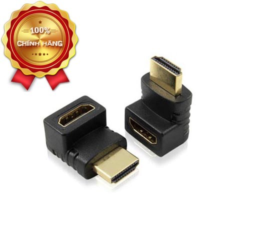 Đầu nối hdmi 1 đầu đực 1 đầu cái bẻ 90 độ - đầu nối hdmi
