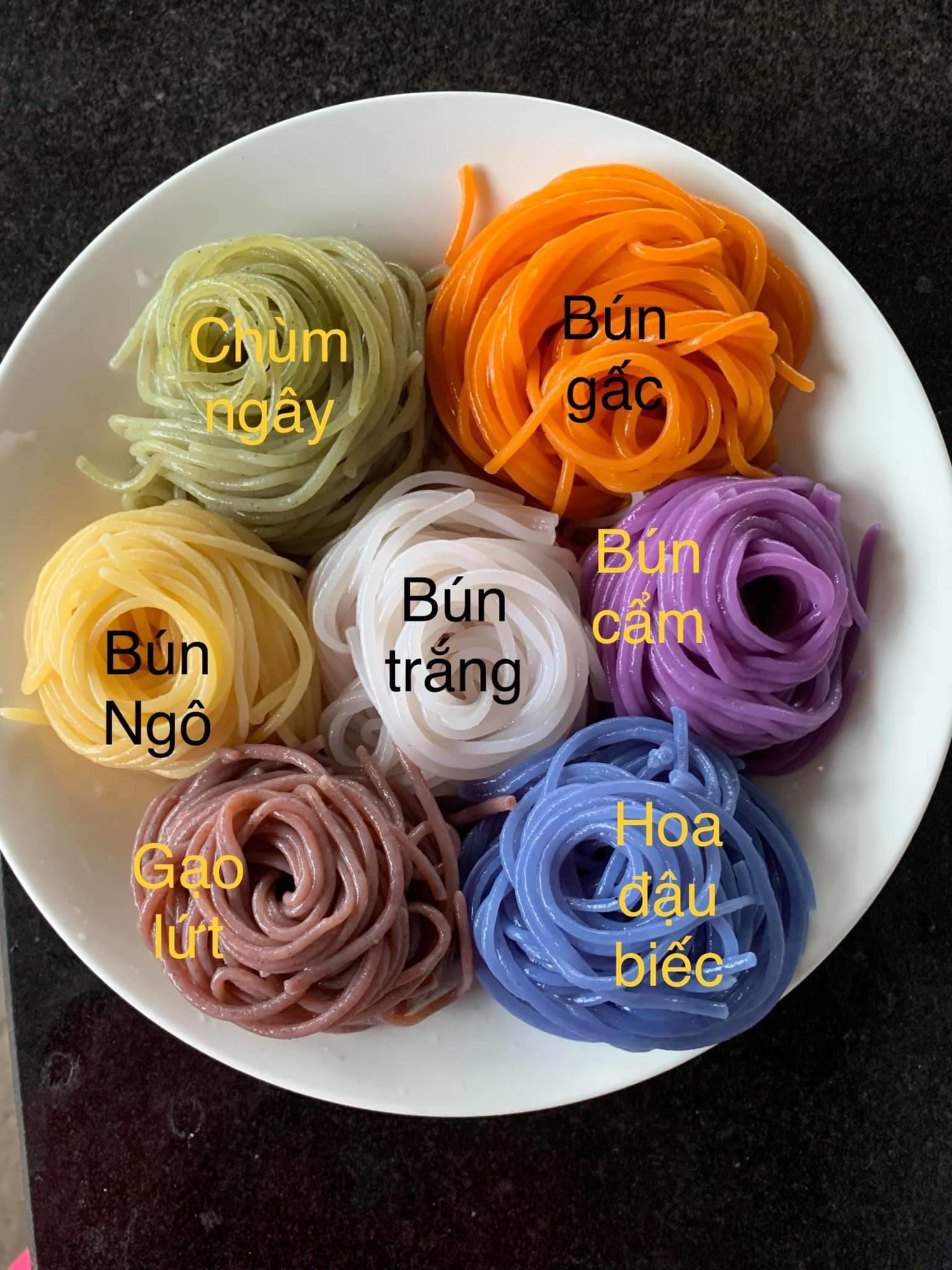 Bún ngũ sắc mix gạo lứt/ngô/đậu biếc/chùm ngây/cẩm tím/chùm ngây,... - gói 1kg