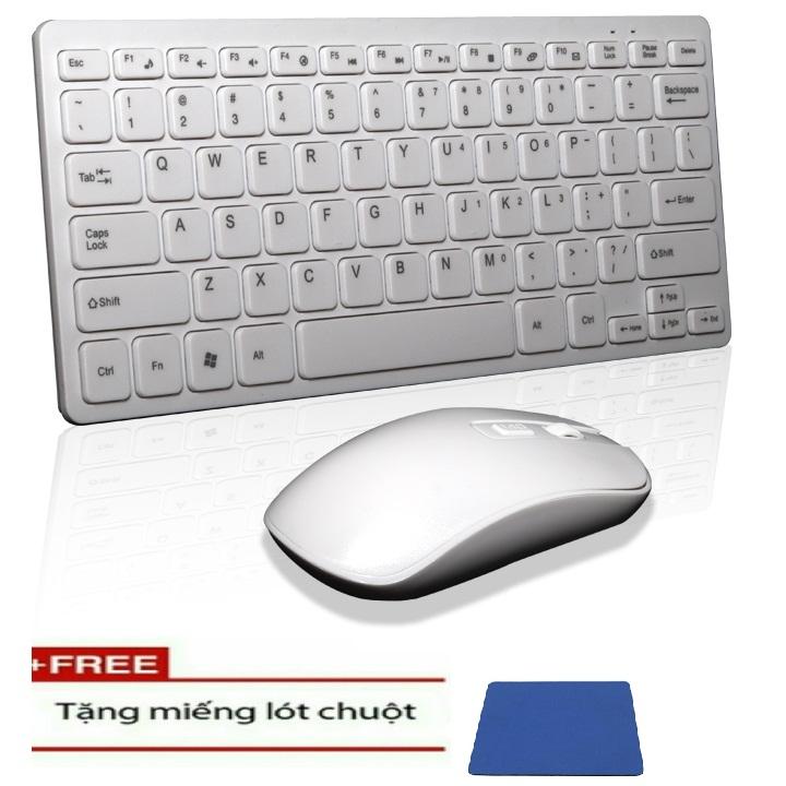 Combo Bàn Phím và Chuột không dây - Bộ bàn phím chuột - Bàn phím Mini không dây - Bàn phím máy tính laptop  B901 Tặng lót chuột ( Màu trắng )