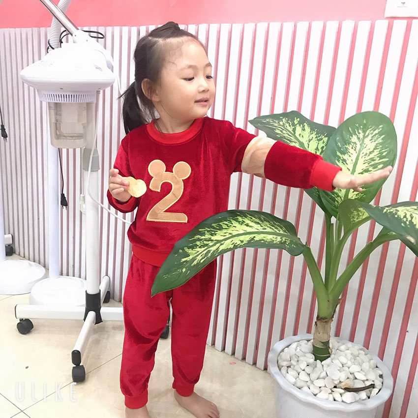 Bộ đồ nhung số 2 cho bé trai bé gái mặc Noel Giáng Sinh Tết size 9kg đến 20kg Shop Bé Xinh