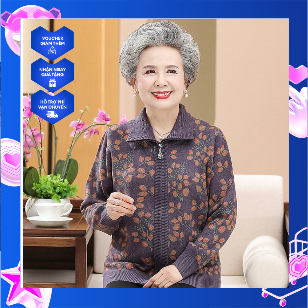 Áo len kéo khóa trung niên