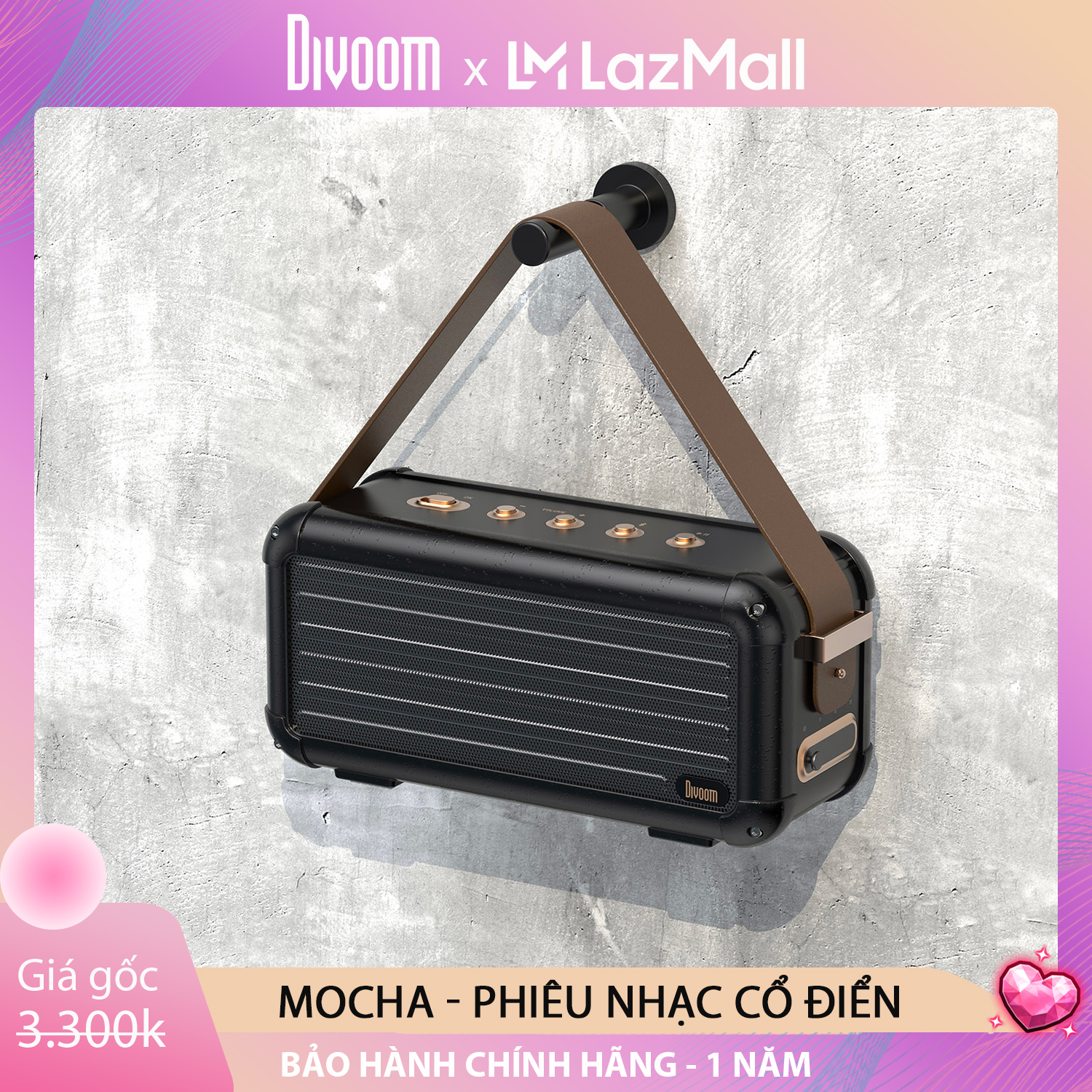 [Voucher 100k] Loa Bluetooth Divoom - Mocha 40W - Thiết kế cổ điển, thanh lịch, công nghệ loa đa hướng, âm thanh 360 độ