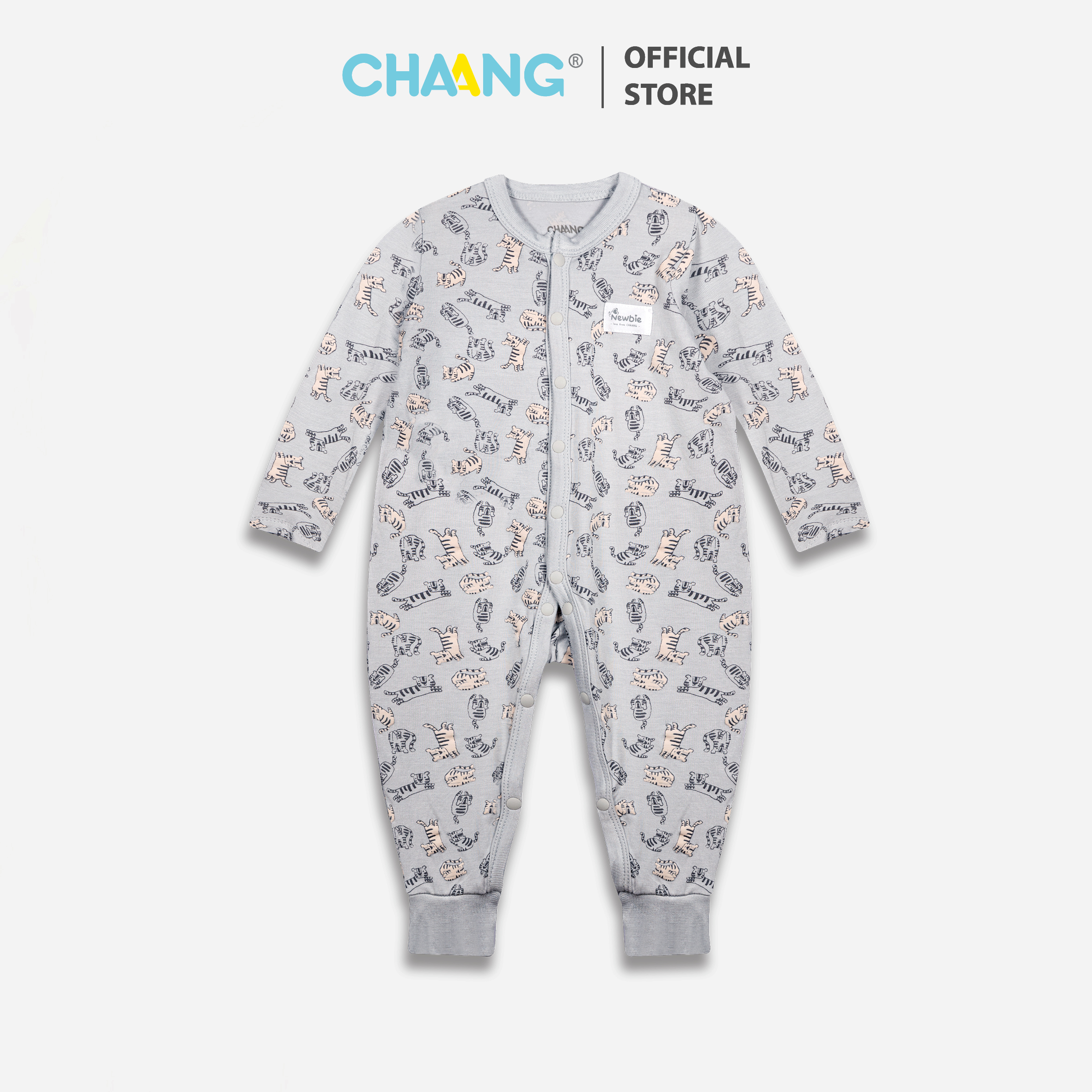 Bộ body cúc giữa cho bé Tigger hổ xám Chaang
