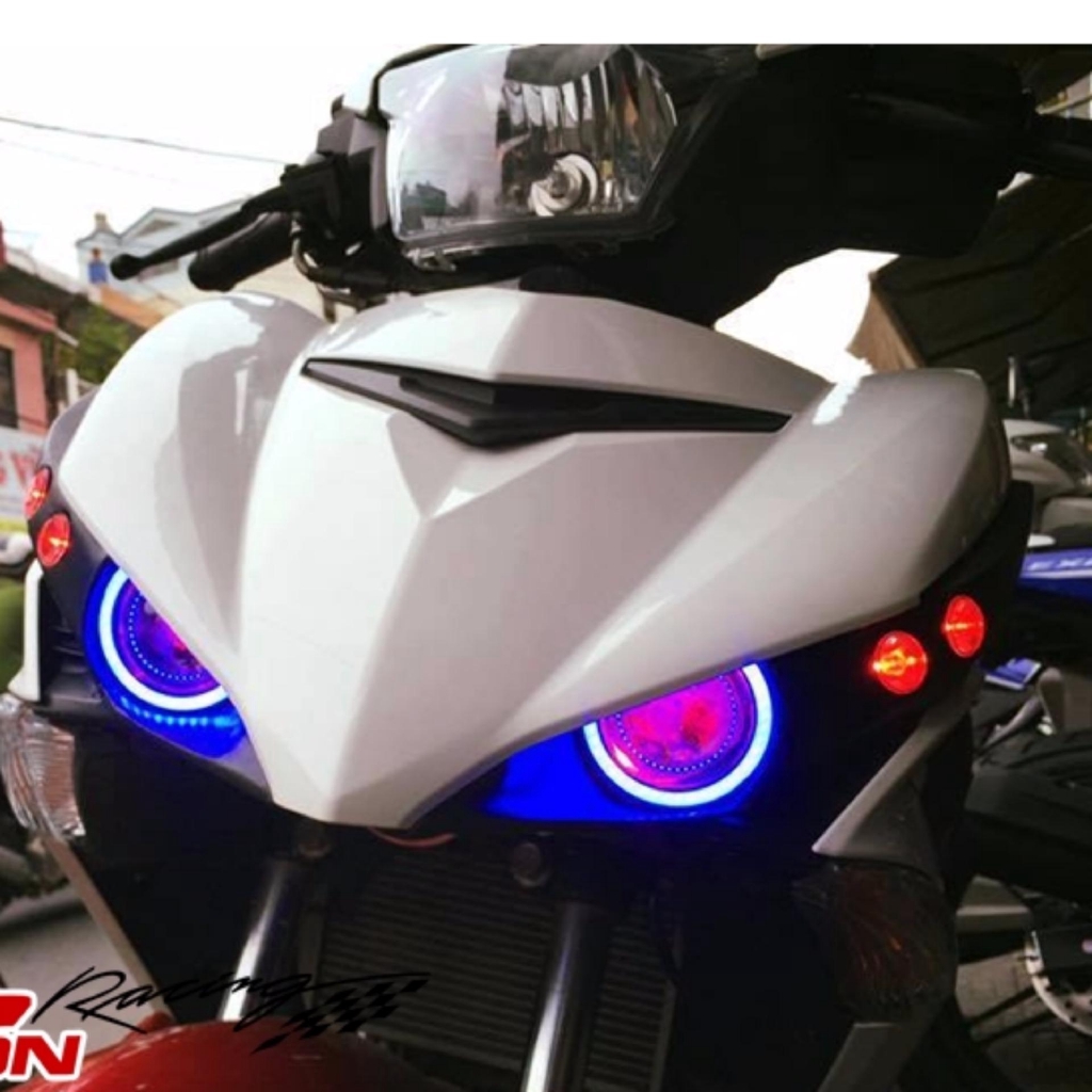 Đèn Mắt Cú Cho EX 150  Bóng Đèn Led 7 Màu Gắn Xe Máy Siêu Ngầu Siêu Đẹp