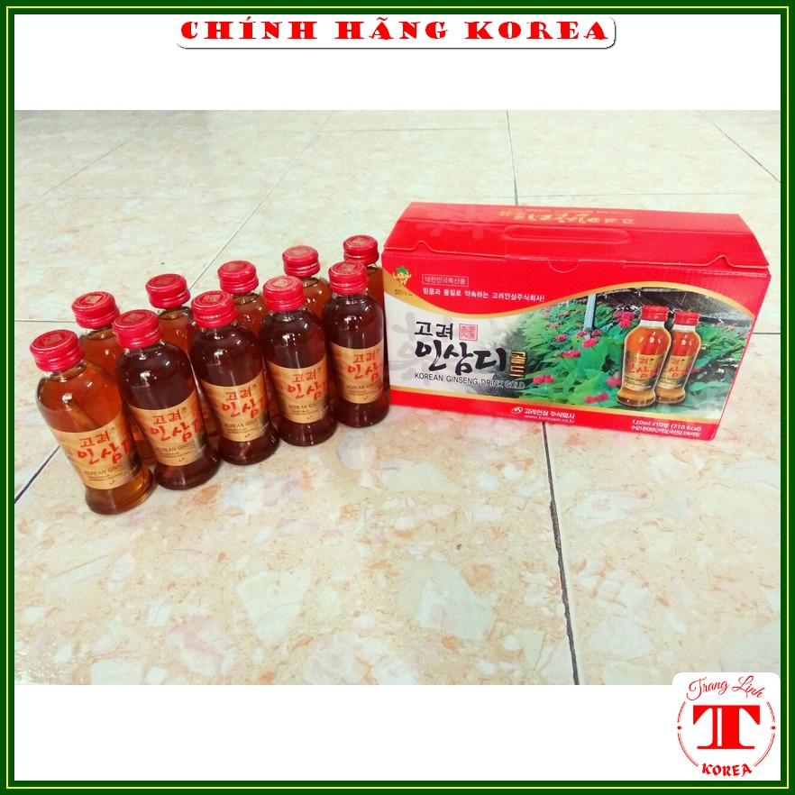 Nước hồng sâm hàn quốc Korinsam, hộp 10 chai - Nước sâm có củ - Tăng thể lực, giảm stress, phòng ung thư - tranglinhkorea