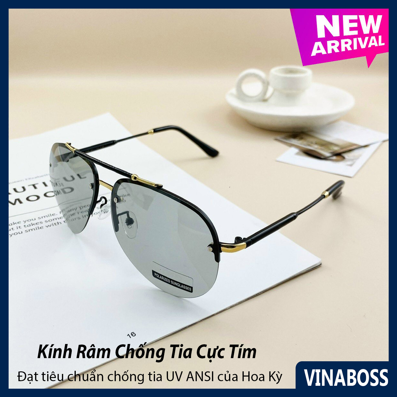 [TẶNG KÈM HỘP] Mắt kính mát nam đổi màu dùng cả ngày và đêm tròng Polaroid chống tia UV - Kính mát nam đổi màu cao cấp VNAUD456 - Bảo hành 12 tháng 1 đổi 1