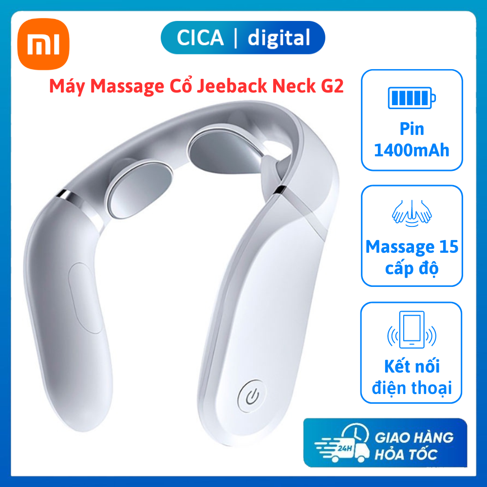 Máy massage cổ thông minh Xiaomi Jeeback Neck Massager G2, Pin 1400mAh, Tích hợp 15 cấp độ massage, Bảo hành 12 tháng