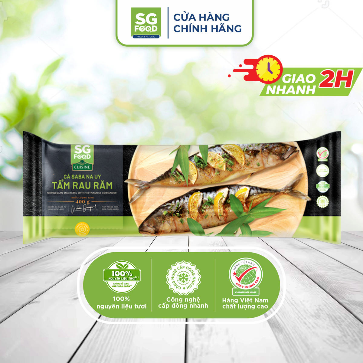 Cá saba na uy sg food tẩm rau răm 400g