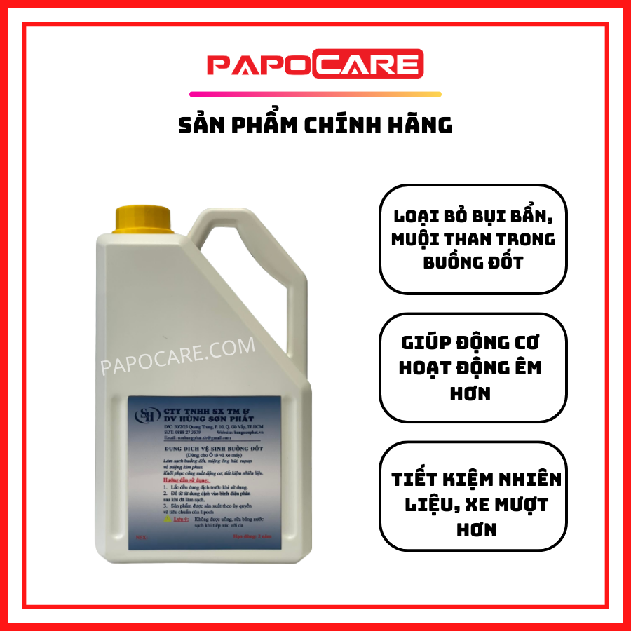 Dung dịch vệ sinh buồng đốt camtech dành cho máy vệ sinh buồng đốt các loại - papocare