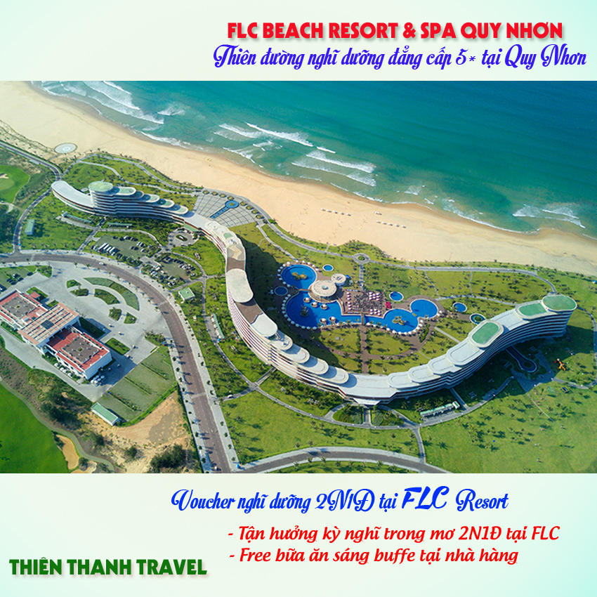 Voucher  nghĩ dưỡng FLC RESORT 5* 2N1Đ toàn hệ thống Quy Nhơn/ Sầm Sơn/ Hạ Long/ Vĩnh Phúc hạn tháng 12/2024 - Đặt phòng khách sạn - Tận hưởng free dịch vụ Gym, bể bơi, các tiện ích, ăn sáng miễn phí - Du lịch Thiên Than