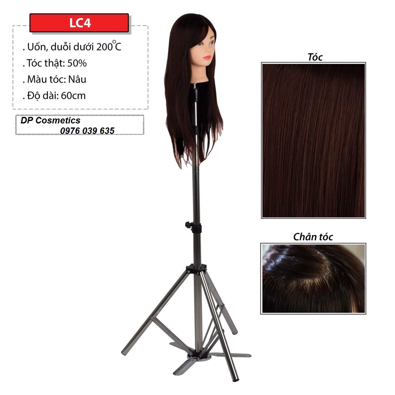 Đầu tóc giả lc4 50% tóc thật
