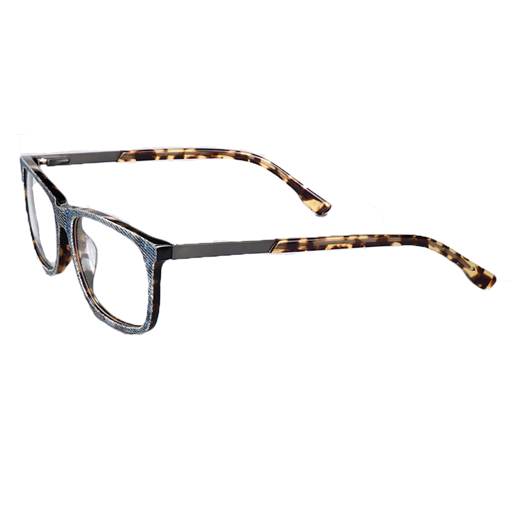 Vintage vuông denim phụ nữ kính mắt cho nam giới R Camo thời trang Kính Trọng lượng nhẹ RX Eyewear Kính Leopard in màu xanh