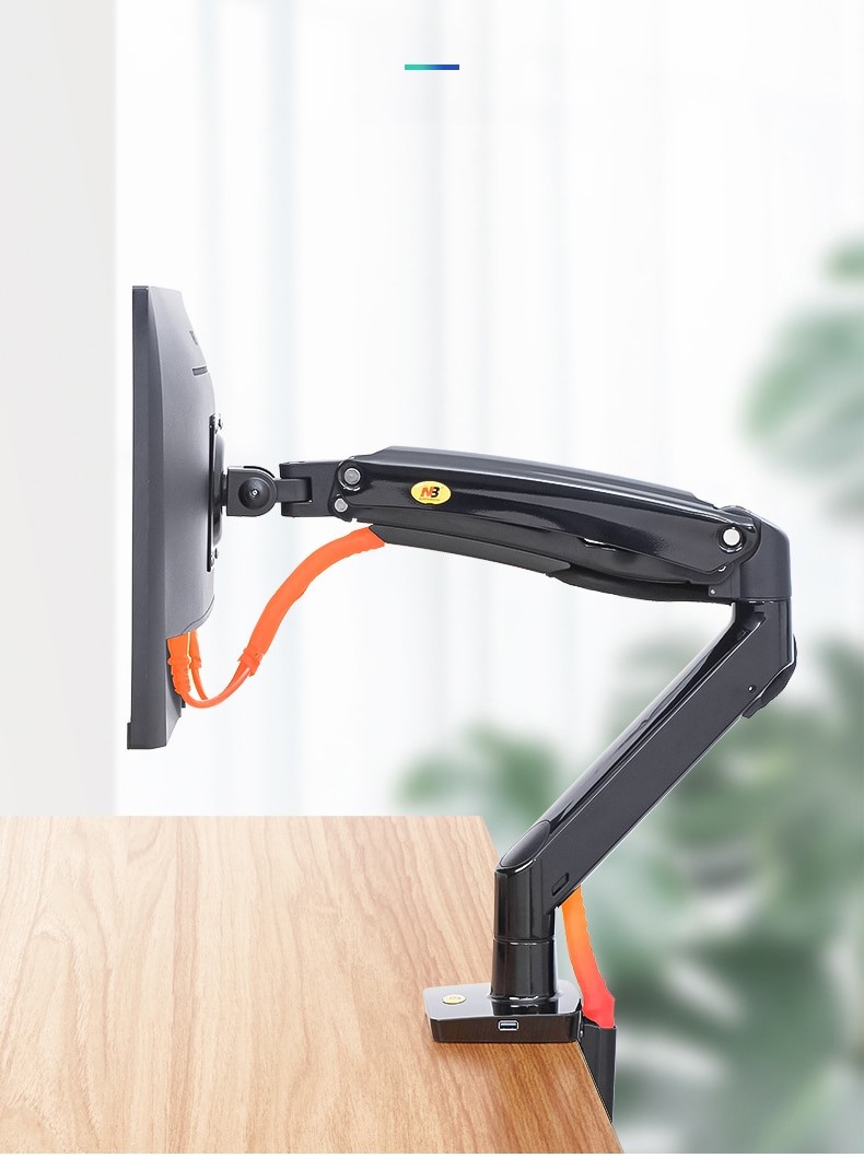 Giá đỡ màn hình máy tính siêu lớn NB F100A 22-35 inch, xoay 360 độ, tay dài, tích hợp USB 3.0, Cột treo màn hình lcd H100 17-35 inch, tải 12kg