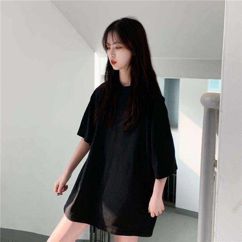 Áo thun trơn phôm rộng tay lỡ đến khuỷa tay nhiều màu - áo phông trơn đen trắng xanh lá xanh dương xanh bích đỏ cam xám nâu tan kem be - Oversize basic Tee chất liệu 100% cotton xịn