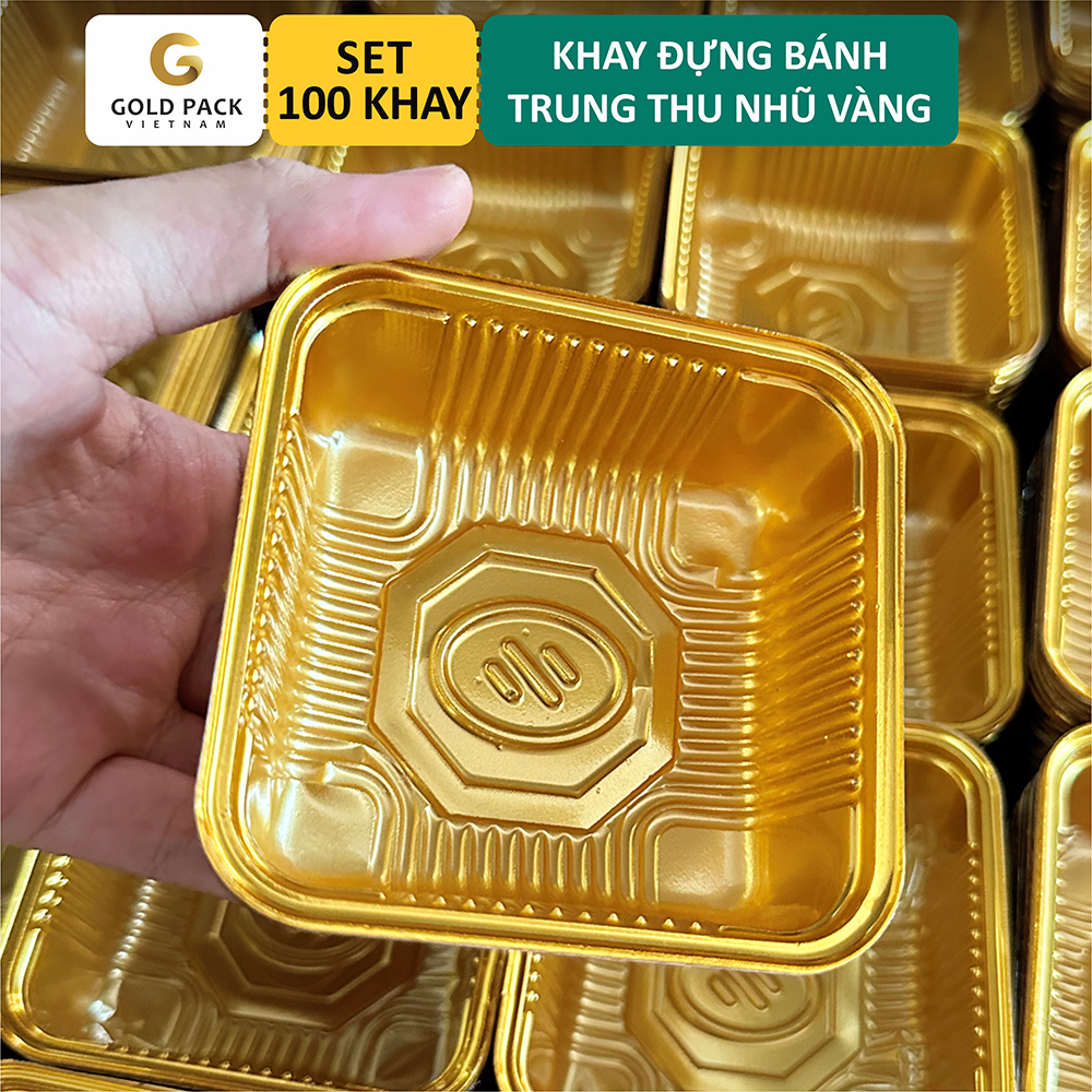 Khay trung thu vàng - set 100 khay 150gr, 200gr