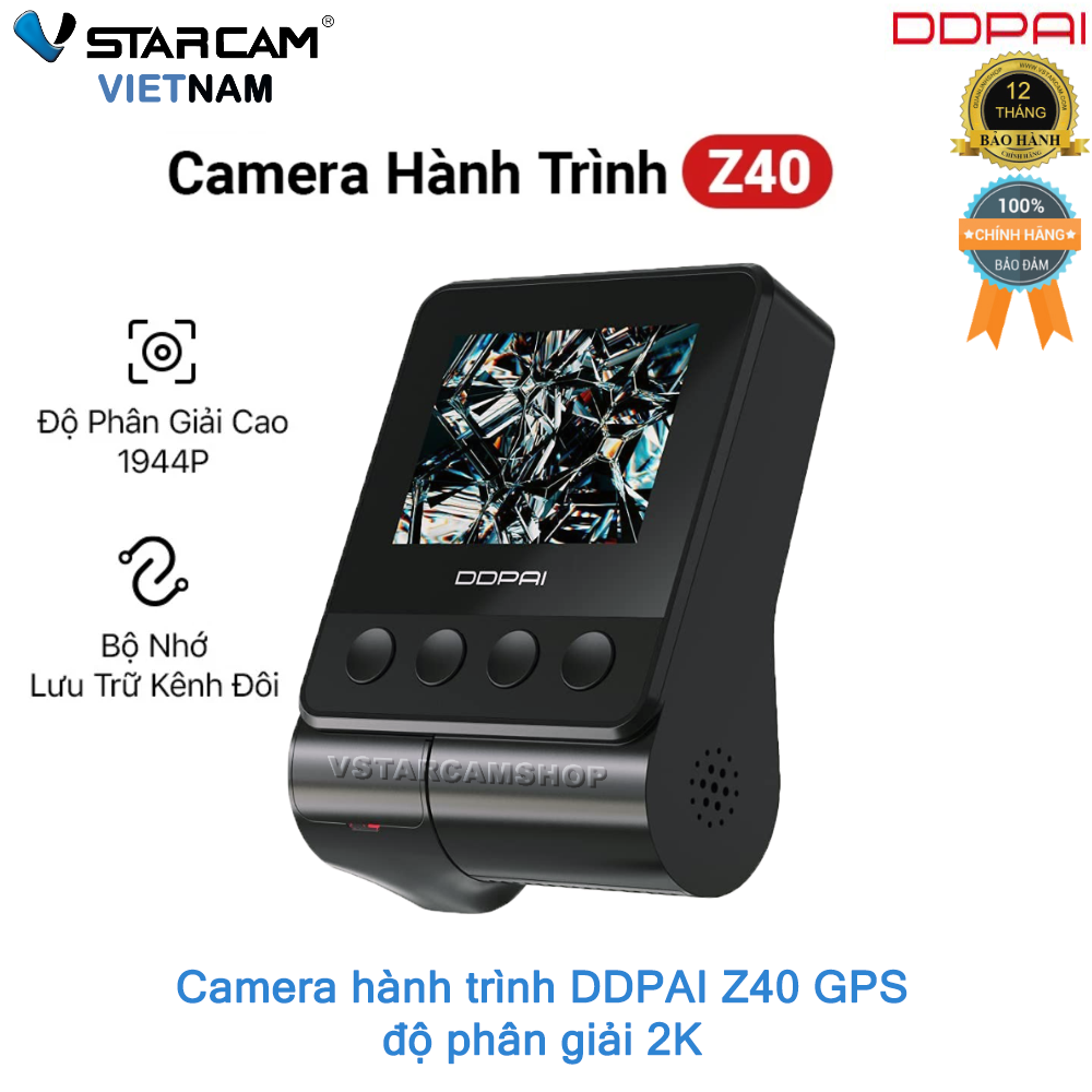 Camera hành trình DDPAI Z40 GPS độ phân giải 2K, tích hợp GPS