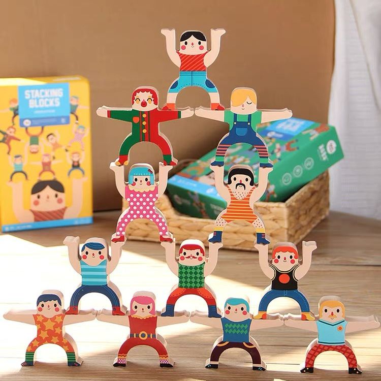 Đồ chơi xếp khối cân bằng joan miró chủ đề rạp xiếc bằng gỗ cao cấp