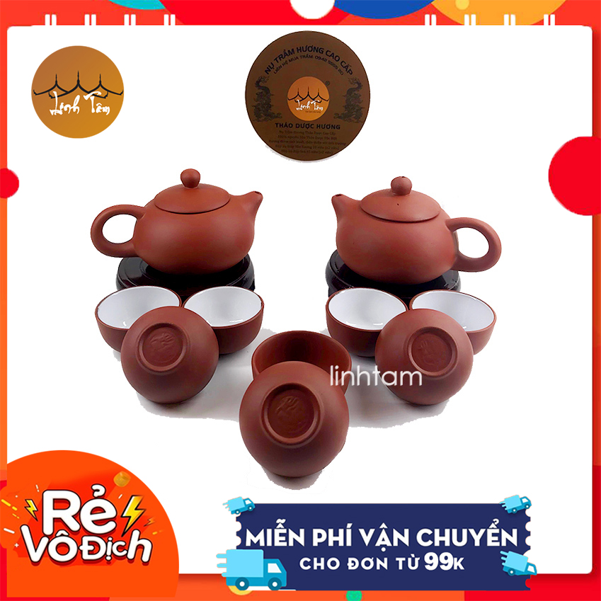 Bộ Ấm Chén Trà Gốm Tử Sa Cao Cấp, Phụ kiên bàn trà, ấm chén uống trà Linh Tâm
