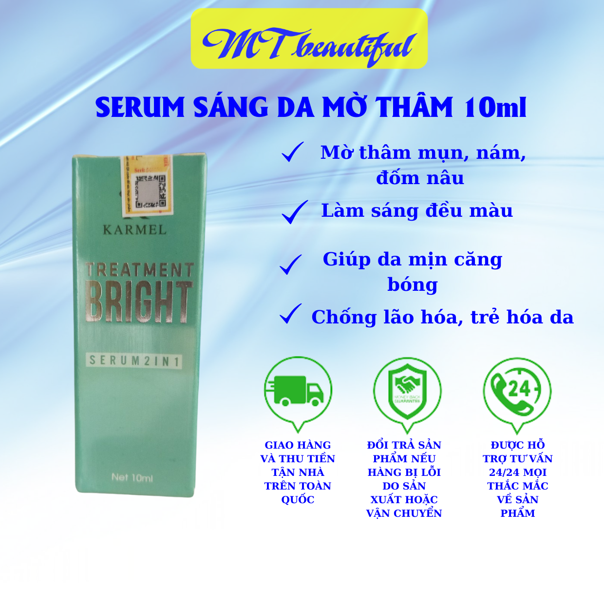 Mỹ phẩm chính hãng, serum mờ thâm  KARMEL 10ml , serum xóa mờ vết thâm do mụn, do nắng giúp da căng bóng đồng đều màu da. se khít lỗ chân lông