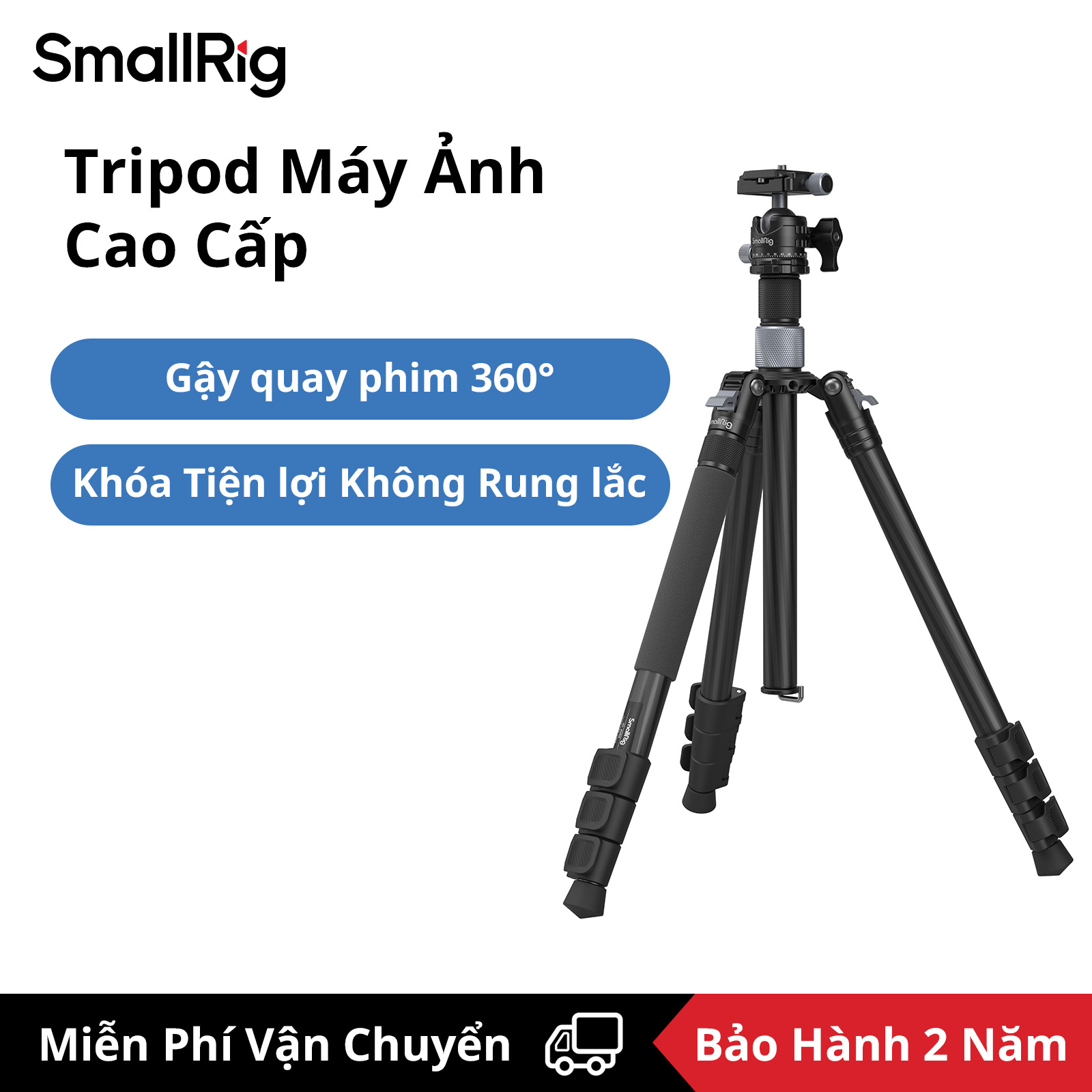 SmallRig Tripod máy ảnh hân quay Chuyên nghiệp chân camera xách tay du lịch có thể điều chỉnh từ 40cm đến 158cm 4059