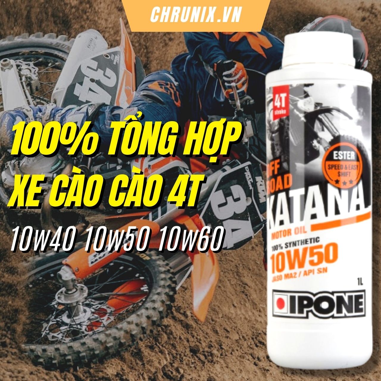 Nhớt tổng hợp cho xe cào cào 4 thì cao cấp ipone katana offroad