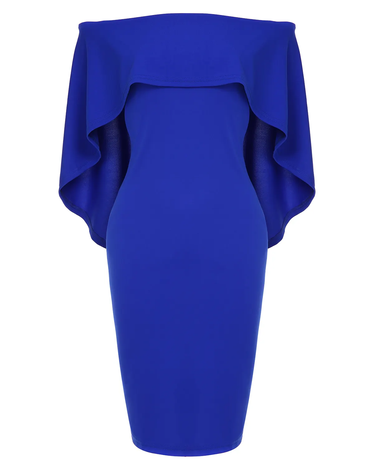 Women Luxurious Off Shoulder Batwing Cape Midi Dress Royal Blue S EYouths |  Lazada PH