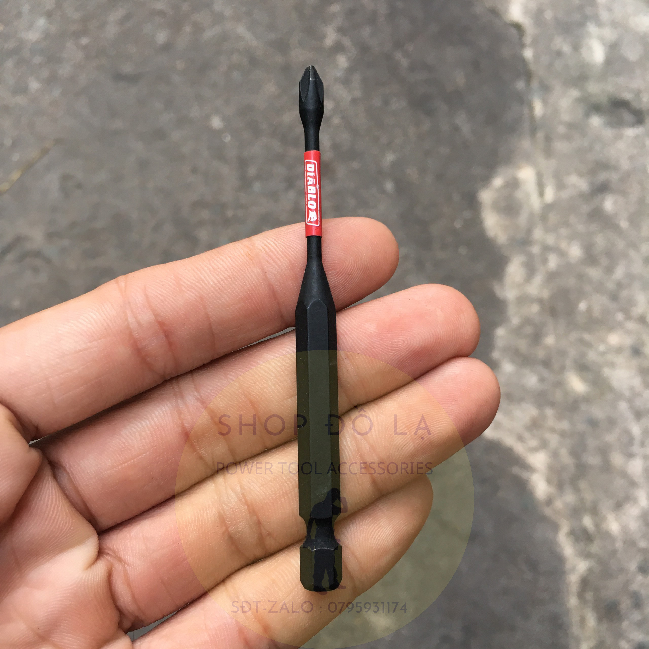 Mũi vít bake diablo ph1 dài 90mm màu đen tem đỏ