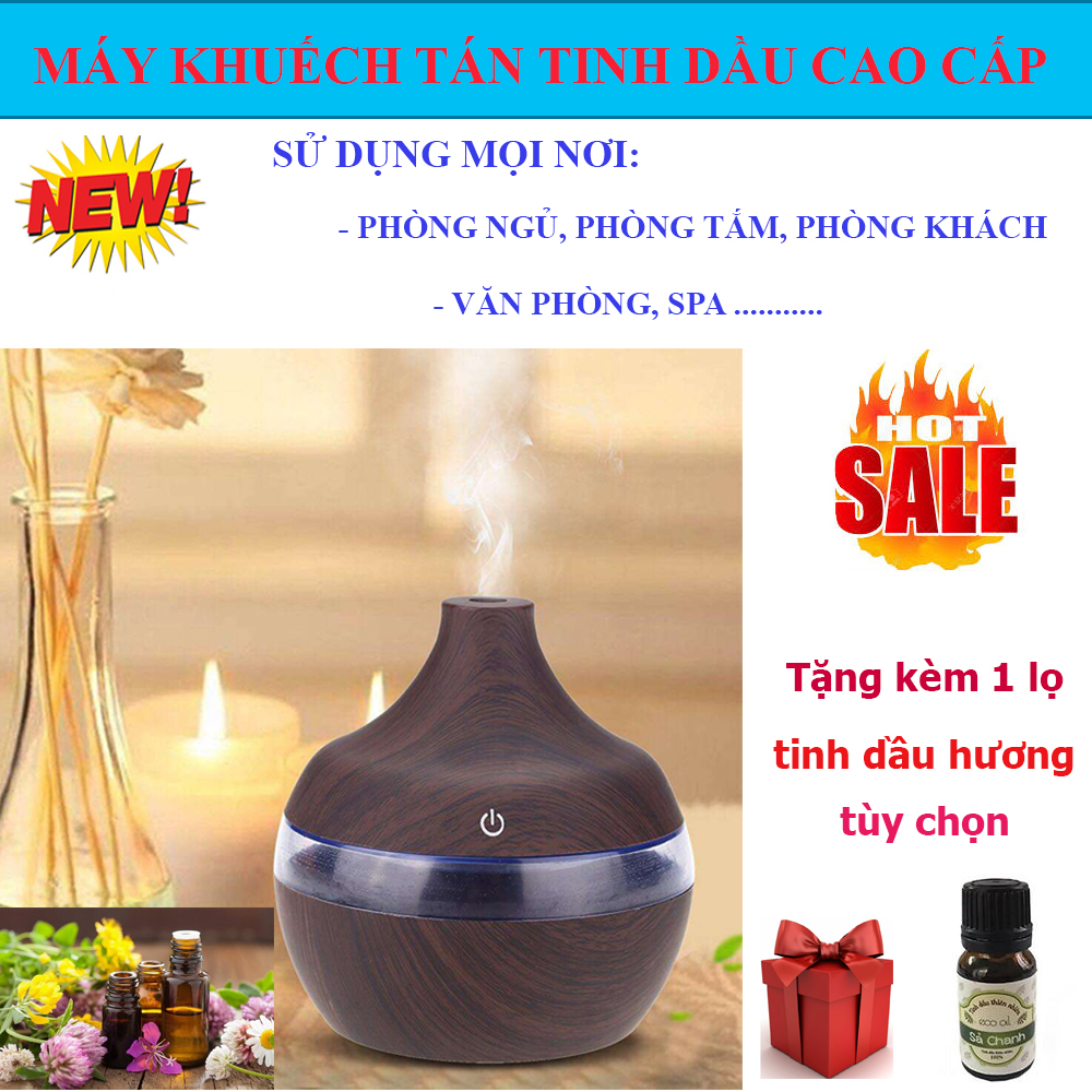Máy Phun Sương Tinh Dầu,  Xông Tinh Dầu Cao Cấp, Máy Xông Tinh Dầu Phun Sương  .  Giúp thanh lọc không khí, lan tỏa mùi hương dễ chịu , an toàn và dễ sử dụng - Tặng 01 lọ tinh dầu thơm.