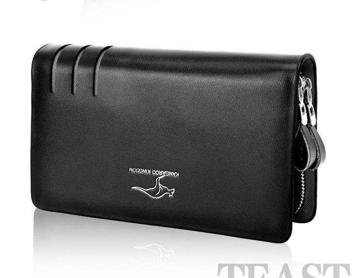 Ví Nam KANGAROO KINGDOM -  Bóp Cầm Tay Da Cao Cấp(nâu và đen)