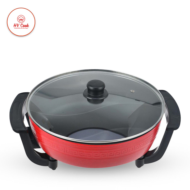 Nồi lẩu điện 2 ngăn 32cm kwt-8805, nồi lẩu điện đa năng 2 ngăn chống dính 5l 1360w chống dính, sôi nhanh, siêu tiện dụng, nồi lẩu điện 2 ngăn đa năng dung tích lớn 5 lít cho gia đình, bảo hành 12 tháng