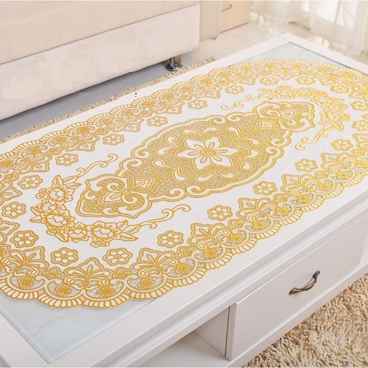 KHĂN TRẢI BÀN HOA VĂN DẬP NỔI SANG TRỌNG NGÀY TẾT KT TO 120 X 60 CM - KHĂN TRẢI BÀN CAO CẤP