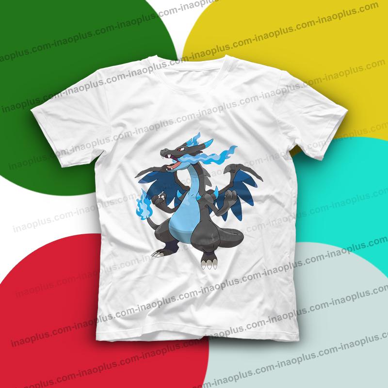 in áo thun cho bé-In áo phim hoạt hình pokemon - mega charizard (5 mẫu)