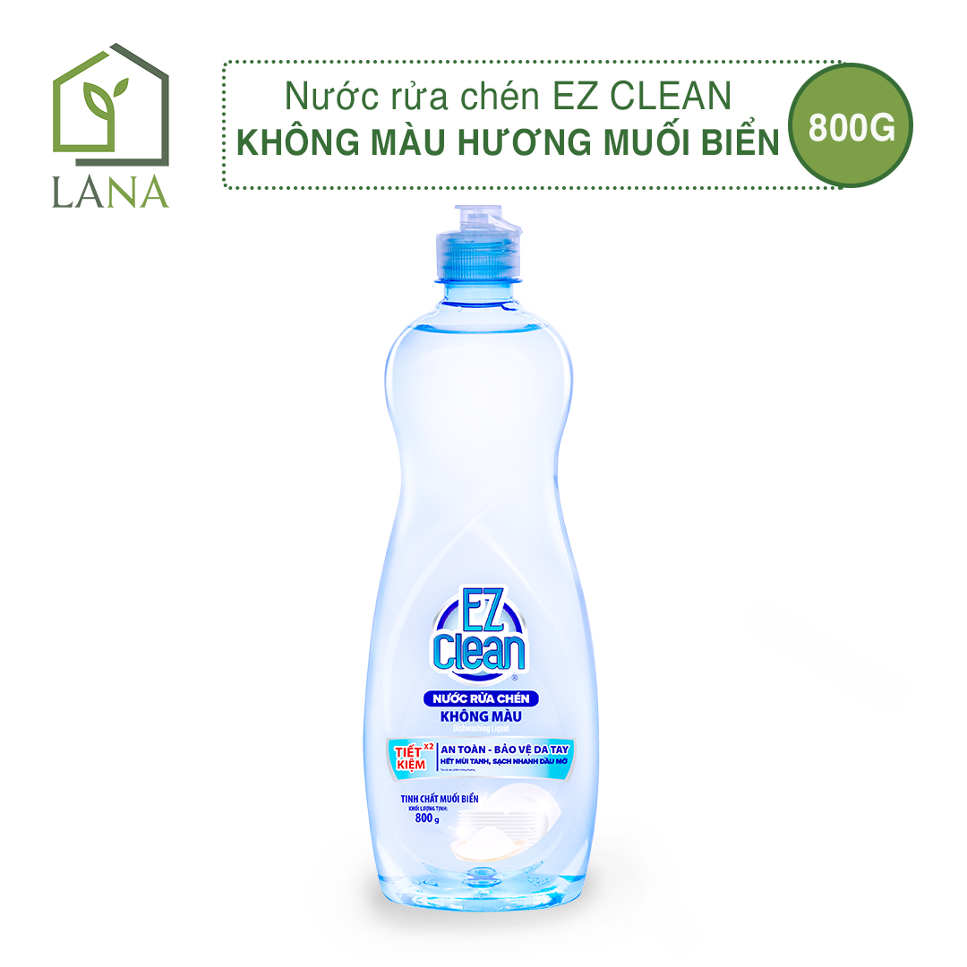 Nước rửa chén EZ CLEAN Không màu Hương Muối Biển 800g