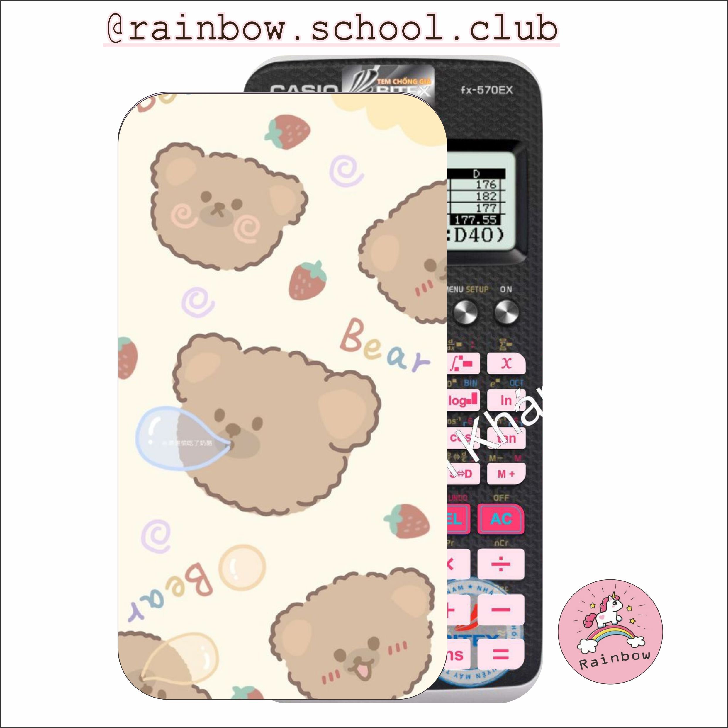 Miếng dán decan casio 580 in theo yêu cầu trag trí máy tính casio fx 580 vn x bỏ túi cầm tay